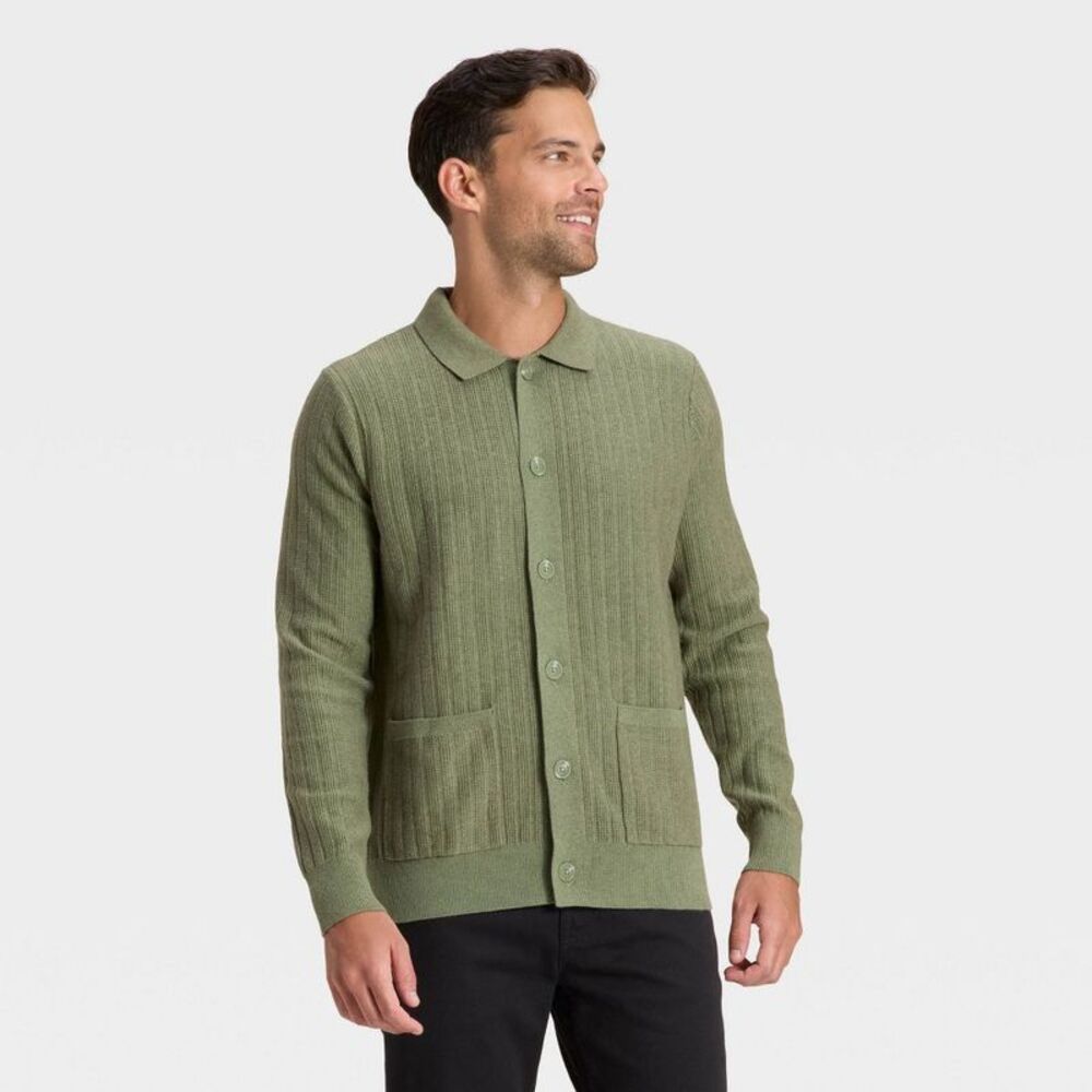 Goodfellow & Co - Men's Collared Cardigan Sweater - Goodfellow & Co  Green